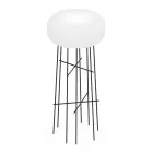 Lampă de podea Disco pentru exterior din polietilenă albă, fabricată în Italia Viadurini