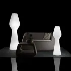 Lampă de podea pentru exterior Reyes din polietilenă cu lumină LED, fabricată în Italia Viadurini