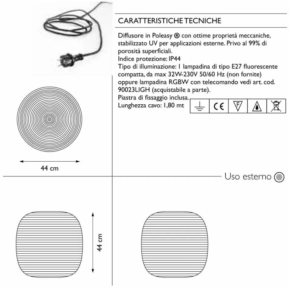 Lampă de podea pentru design exterior în 3 dimensiuni, 2 bucăți - Pandora S de Myyour Viadurini