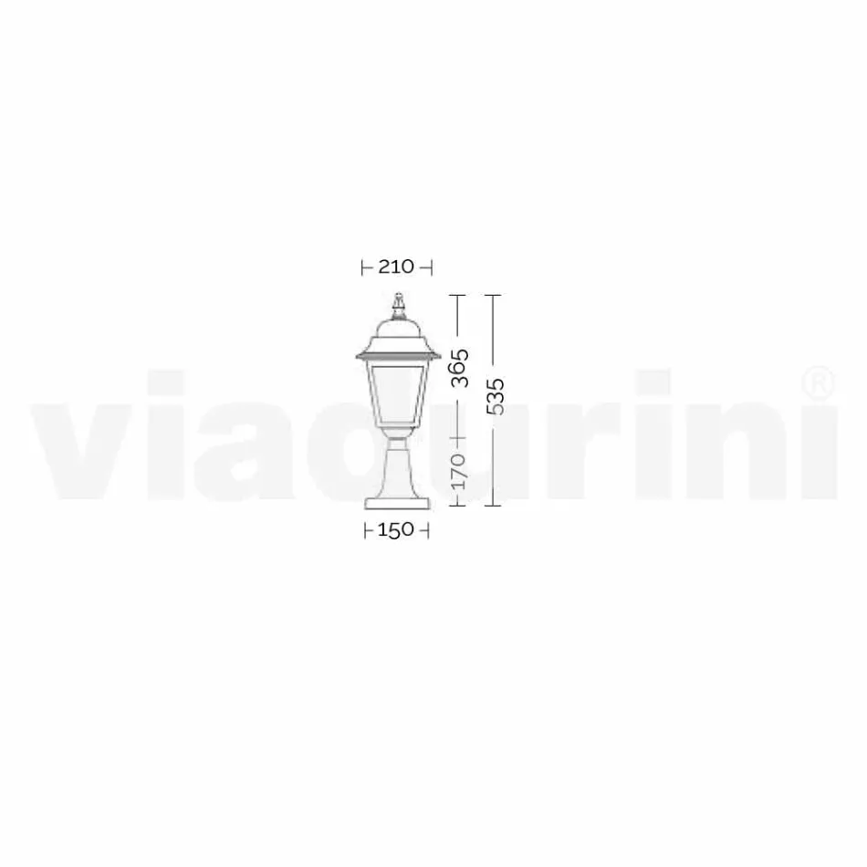 Aluminiu lampă de podea în aer liber din Italia, Aquilina Viadurini