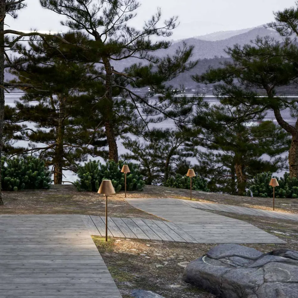 Lampa de exterior din alama si cupru Made in Italy - Sword Viadurini