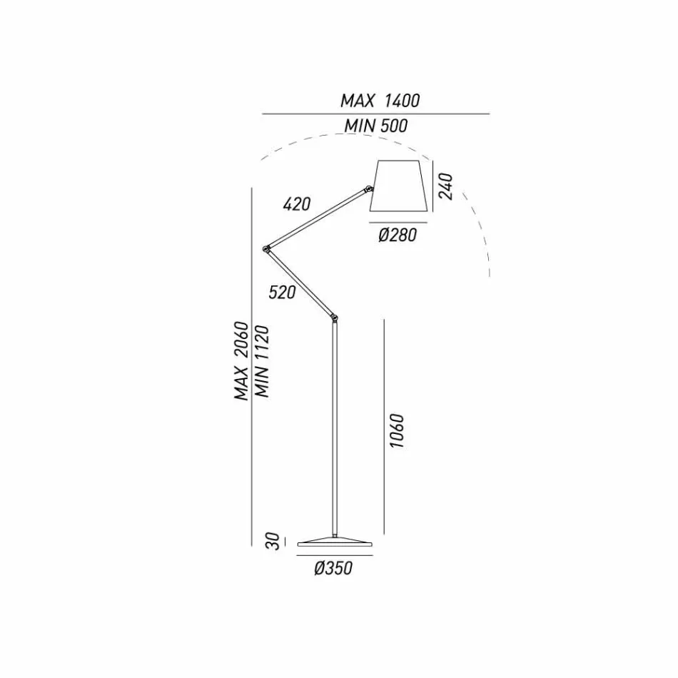lampa de podea reglabil stil industrial Reporter Il Fanale Viadurini