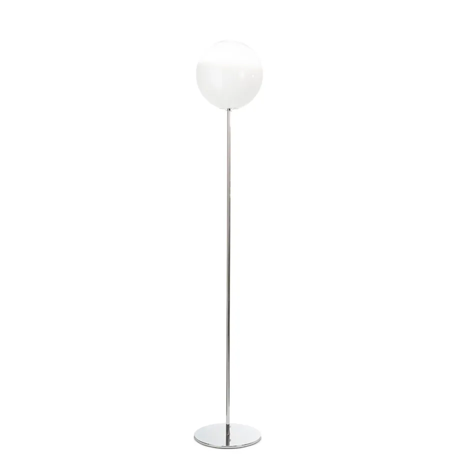 Lampă de podea Isotta din sticlă albă, fabricată în Italia Viadurini