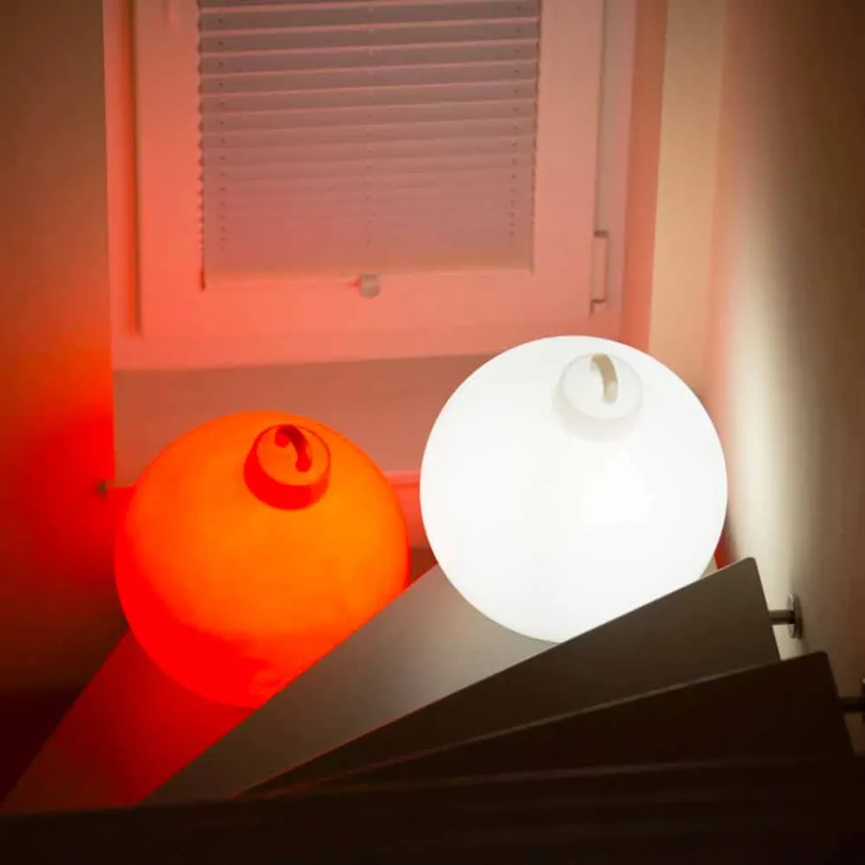 Lampă pentru interior sau exterior Decor roșu, alb Minge de Crăciun - Pallastar Viadurini