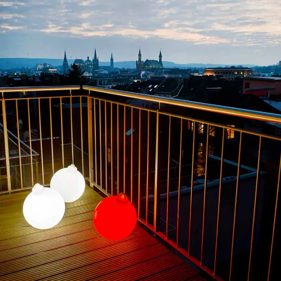 Lampă pentru interior sau exterior Decor roșu, alb Minge de Crăciun - Pallastar Viadurini