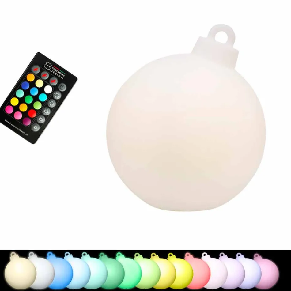 Lampă pentru interior sau exterior Decor roșu, alb Minge de Crăciun - Pallastar Viadurini