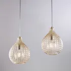 Lampă Atlas Glass Metal Design cu pandantive din cristal Viadurini