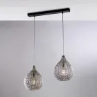 Lampă Atlas Glass Metal Design cu pandantive din cristal Viadurini