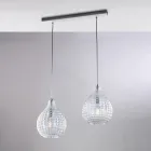 Lampă Atlas Glass Metal Design cu pandantive din cristal Viadurini