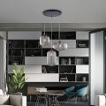 Lampă de design cu 3 lumini din sticlă și metal, fabricată în Italia - Tucana