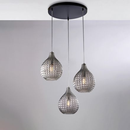 Lampă de design din sticlă și metal, fabricată în Italia, pentru un decor elegant - Atlas Viadurini