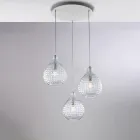 Lampă de design din sticlă și metal, fabricată în Italia, pentru un decor elegant - Atlas Viadurini