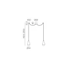 Lampă de suspendare dublă din fier și sticlă Made in Italy - Înnorat Viadurini