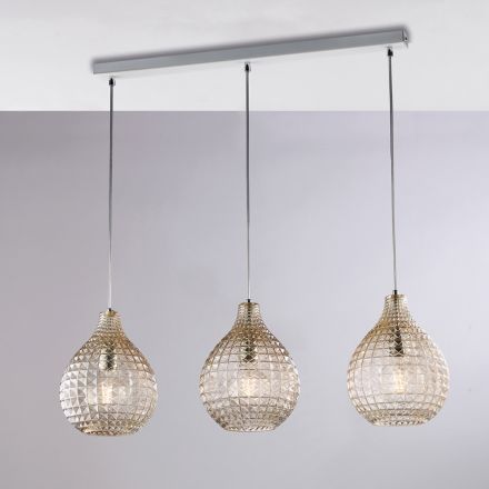 Lampă elegantă din sticlă și metal, fabricată în Italia, pentru interioare rafinate - Atlas Viadurini