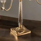 Lampă Clasică Flambeaux 7 Lumini din Porțelan și Sticlă Suflată - Eteria Viadurini