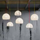 Lampa din bumbac si viscoza suspendata In-es.artdesign Textura moderna Viadurini
