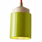 Lampa din lemn de fag si ceramica suspendata fabricata in Italia Asia Viadurini