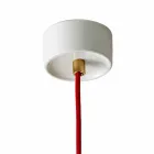 Lampa din lemn de fag si ceramica suspendata fabricata in Italia Asia Viadurini