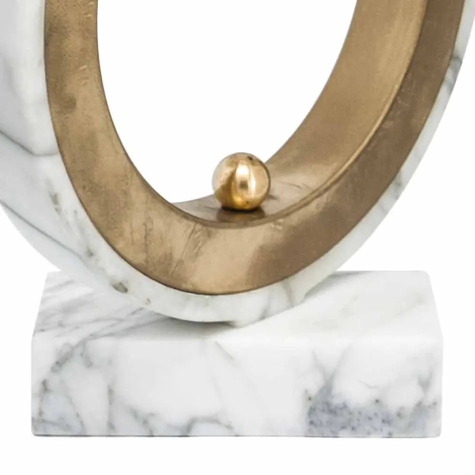 Lampă din marmură albă de Carrara și alamă Fabricată în Italia 2 dimensiuni - Nazife Viadurini