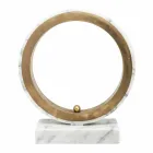 Lampă din marmură albă de Carrara și alamă Fabricată în Italia 2 dimensiuni - Nazife Viadurini