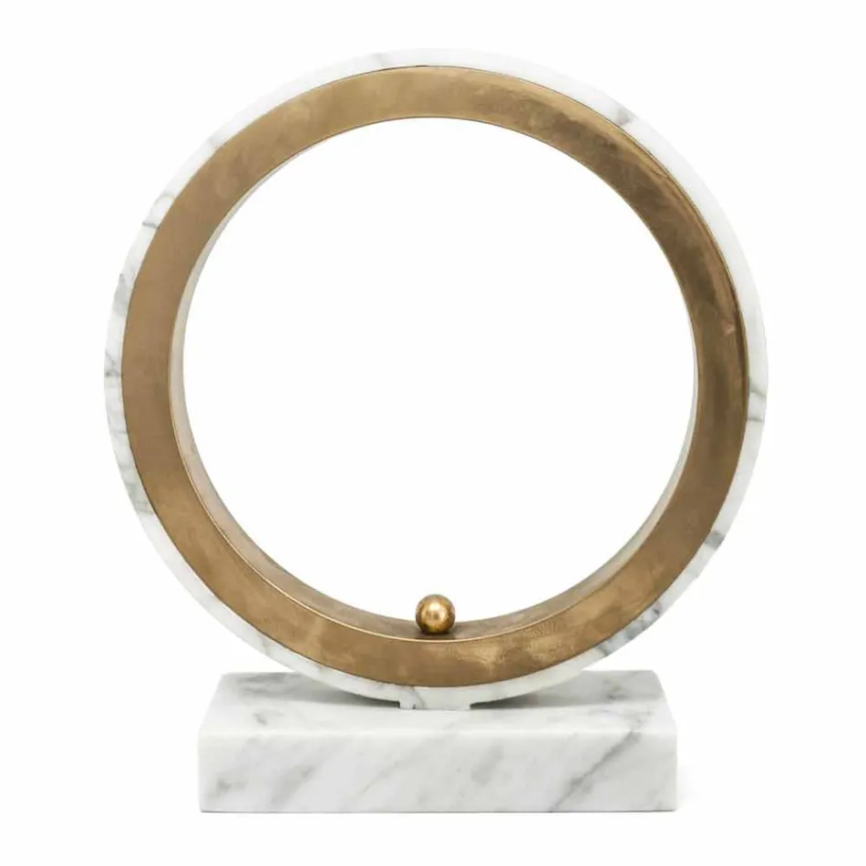 Lampă din marmură albă de Carrara și alamă Fabricată în Italia 2 dimensiuni - Nazife Viadurini