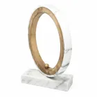 Lampă din marmură albă de Carrara și alamă Fabricată în Italia 2 dimensiuni - Nazife Viadurini