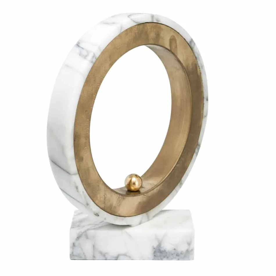 Lampă din marmură albă de Carrara și alamă Fabricată în Italia 2 dimensiuni - Nazife Viadurini