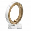 Lampă de masă din marmură albă de Carrara și alamă Made in Italy Luxury - Nazife