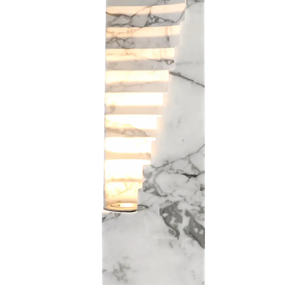 Lampa din Marmura Paonazzo si Diferite Dimensiuni Made in Italy - Daichi Viadurini