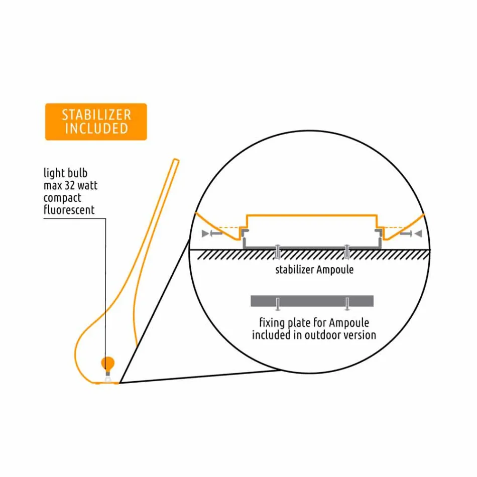 Lampă din plastic de design cu vază de flori luminoasă - Fiolă de Myyour Viadurini