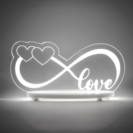 Lampă din plexiglas transparent Infinito Amore Made in Italy - Forever Viadurini