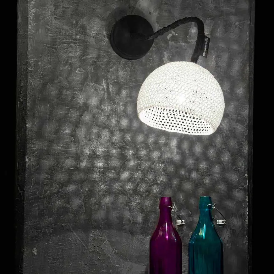 Lampa de perete din bumbac si bumbac In-es.artdesign Textura moderna A1 Viadurini