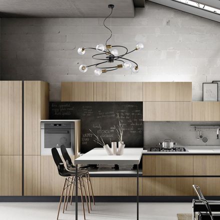 Lampă din sticlă și metal fabricată în Italia pentru spații rafinate – Venere Viadurini