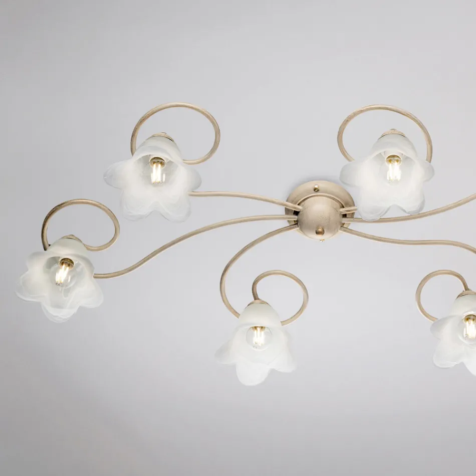 Lampă din sticlă și metal, fabricată în Italia, pentru interioare rafinate – Cometa Viadurini