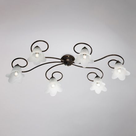 Lampă din sticlă și metal, fabricată în Italia, pentru interioare rafinate – Cometa Viadurini