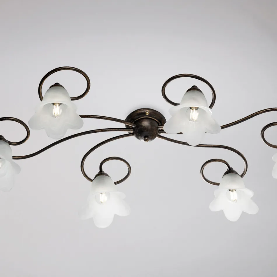 Lampă din sticlă și metal, fabricată în Italia, pentru interioare rafinate – Cometa Viadurini