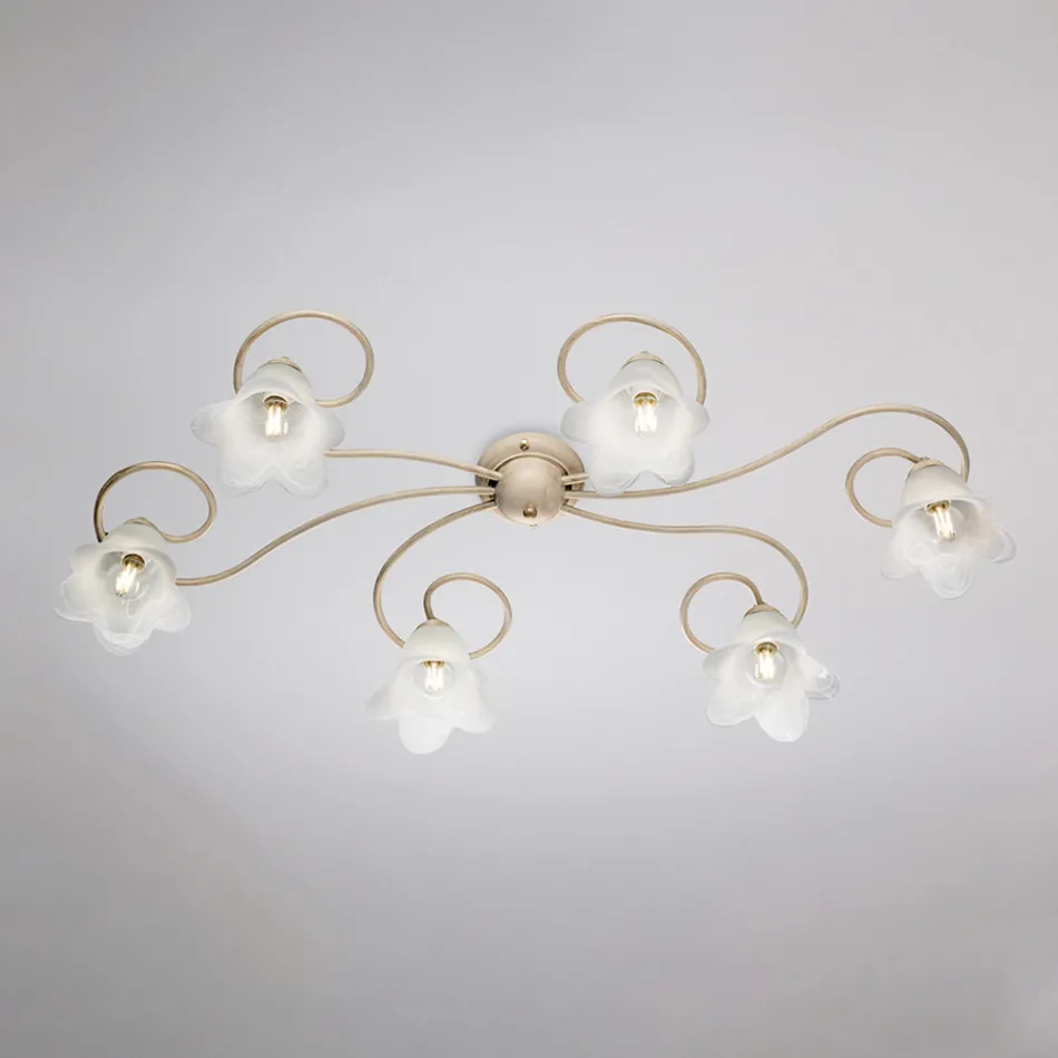 Lampă din sticlă și metal, fabricată în Italia, pentru interioare rafinate – Cometa Viadurini