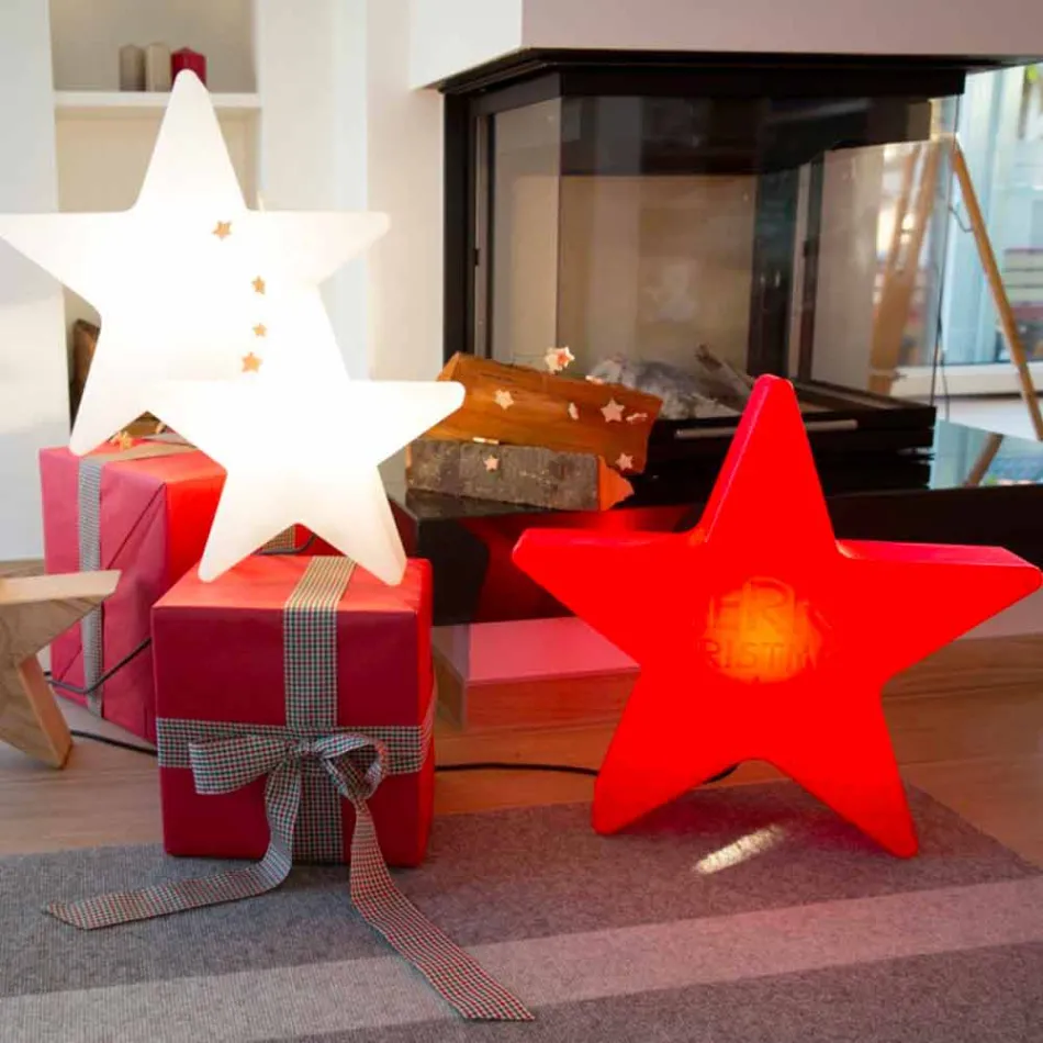 Lampă interioară sau exterioară cu led alb, roșu sau verde, solar sau E27 - Natalestar Viadurini