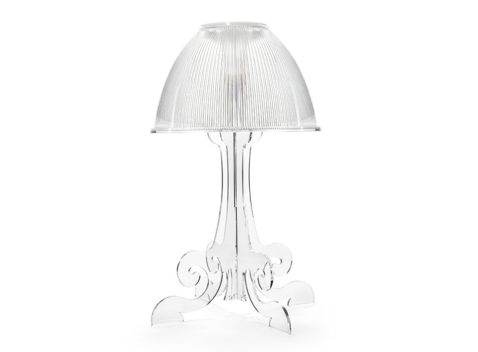 Lampa de Masa Led din Plexiglass Transparent Made in Italy - Odette Viadurini