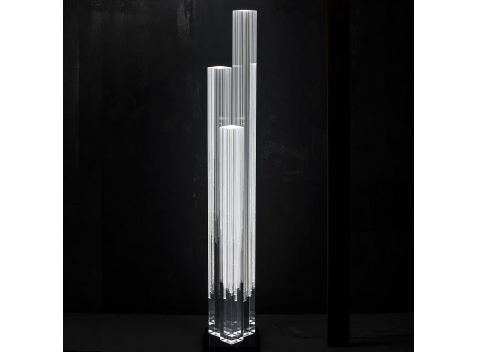 Lampa Led Cristal Triptic Design Acrilic Satinat - Crystol Viadurini