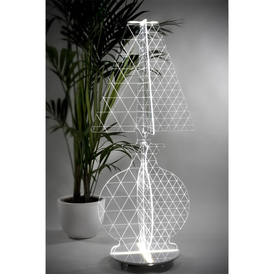 Lampă de podea modernă, marcată cu laser, din plexiglas, 3 dimensiuni - Raissa Viadurini