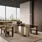 Lampă LED modernă din sticlă striată cu un design exclusivist fabricată în Italia - Lys Viadurini
