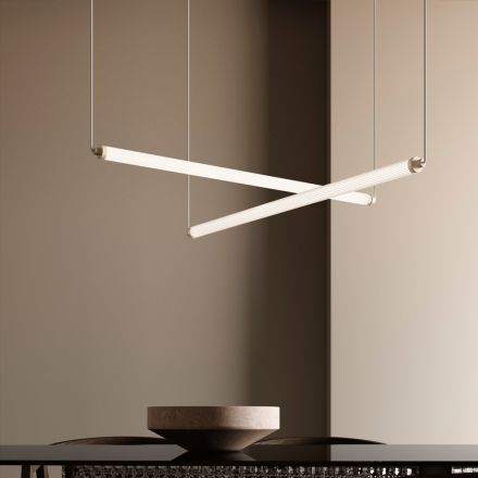 Lampă LED modernă din sticlă striată cu un design exclusivist fabricată în Italia - Lys Viadurini