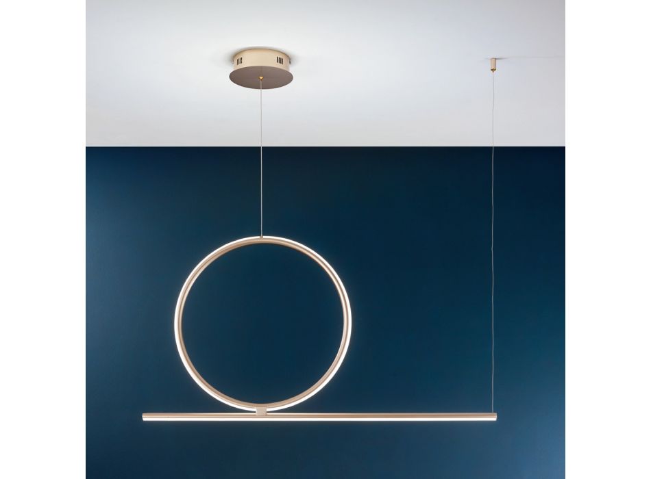 Lampă LED suspendată reglabilă din metal argintiu, auriu sau negru - Marmore Viadurini