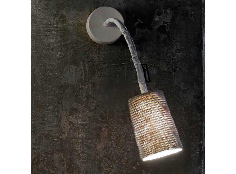 Lampă de perete modernă In-es.artdesign Vopsea Un nebulit și lână în formă de striat Viadurini