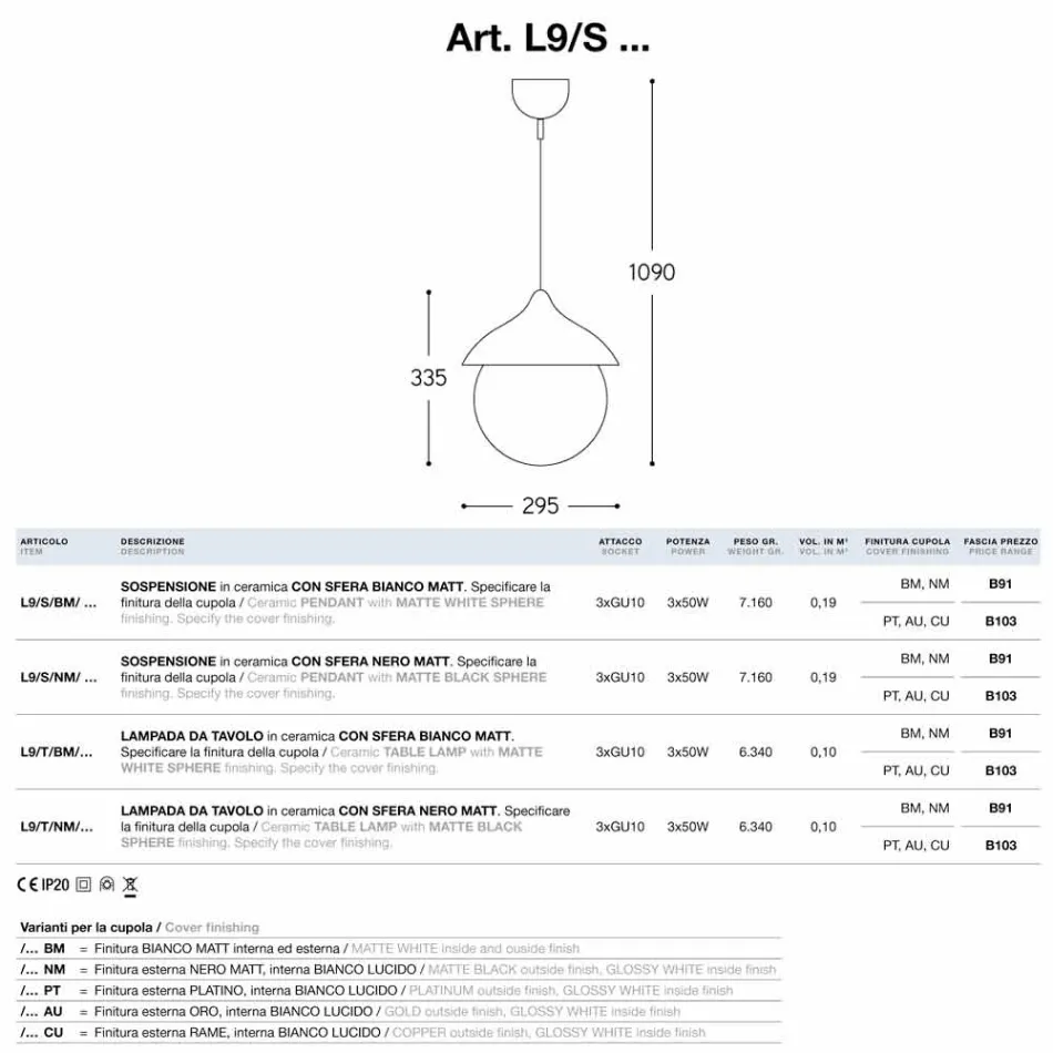 Lampă modernă suspensie în ceramică Lustri 9 Viadurini