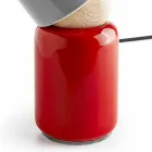 Lampă de masă modernă din lemn de fag și ceramică realizată în Italia Asia Viadurini