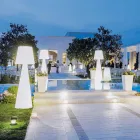 Lumina moderna in aer liber Slide Pivot alb strălucitor fabricat în Italia Viadurini