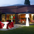 Lumina moderna in aer liber Slide Pivot alb strălucitor fabricat în Italia Viadurini