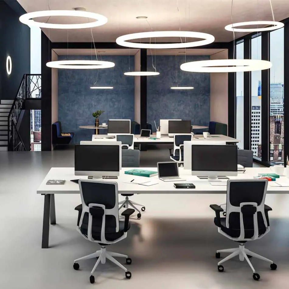 Lampă modernă rotundă din polietilenă Made in Italy - Slide Giotto Viadurini